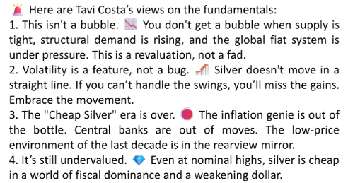 Tavi Costa Silver fundamentals