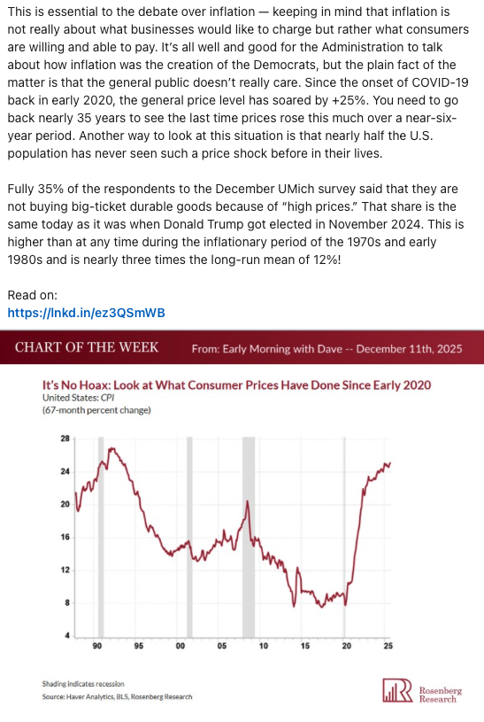 Rosenberg focused on prices not just inflation